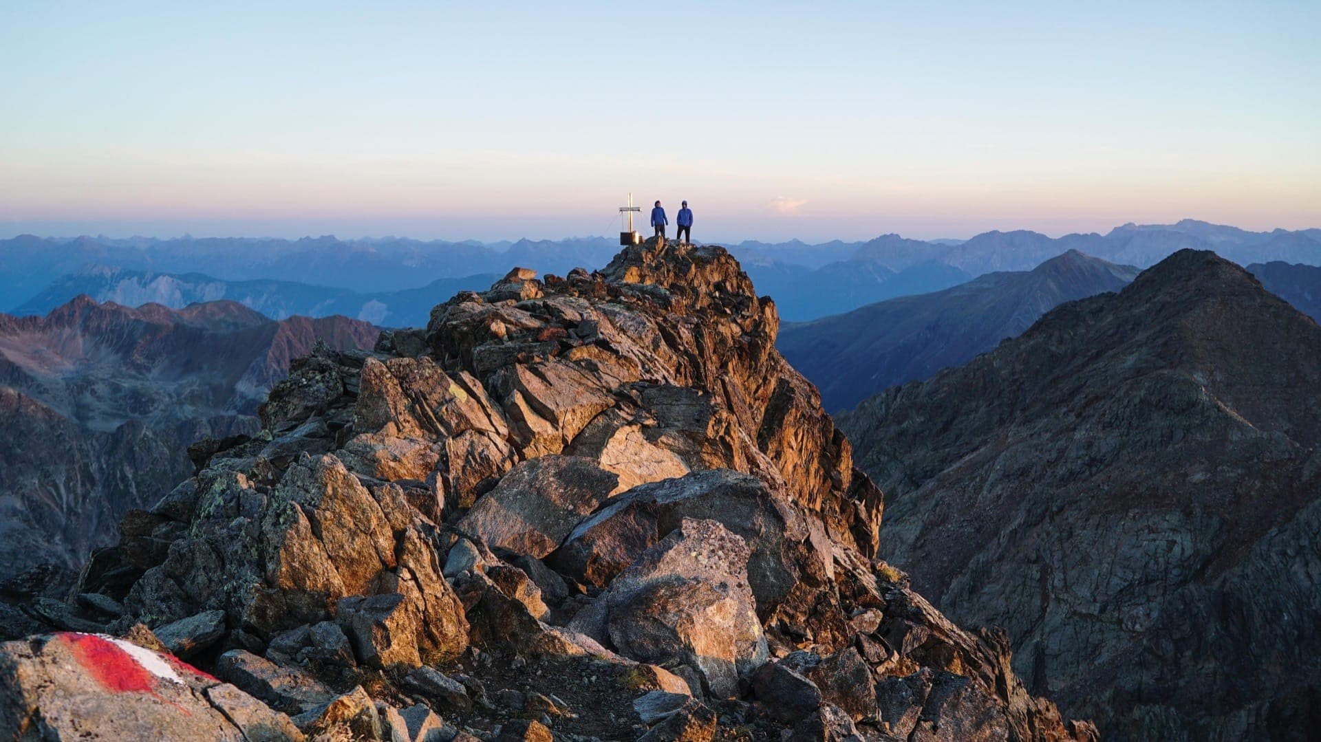Peak of a Mountain in the Tyrol with two persons